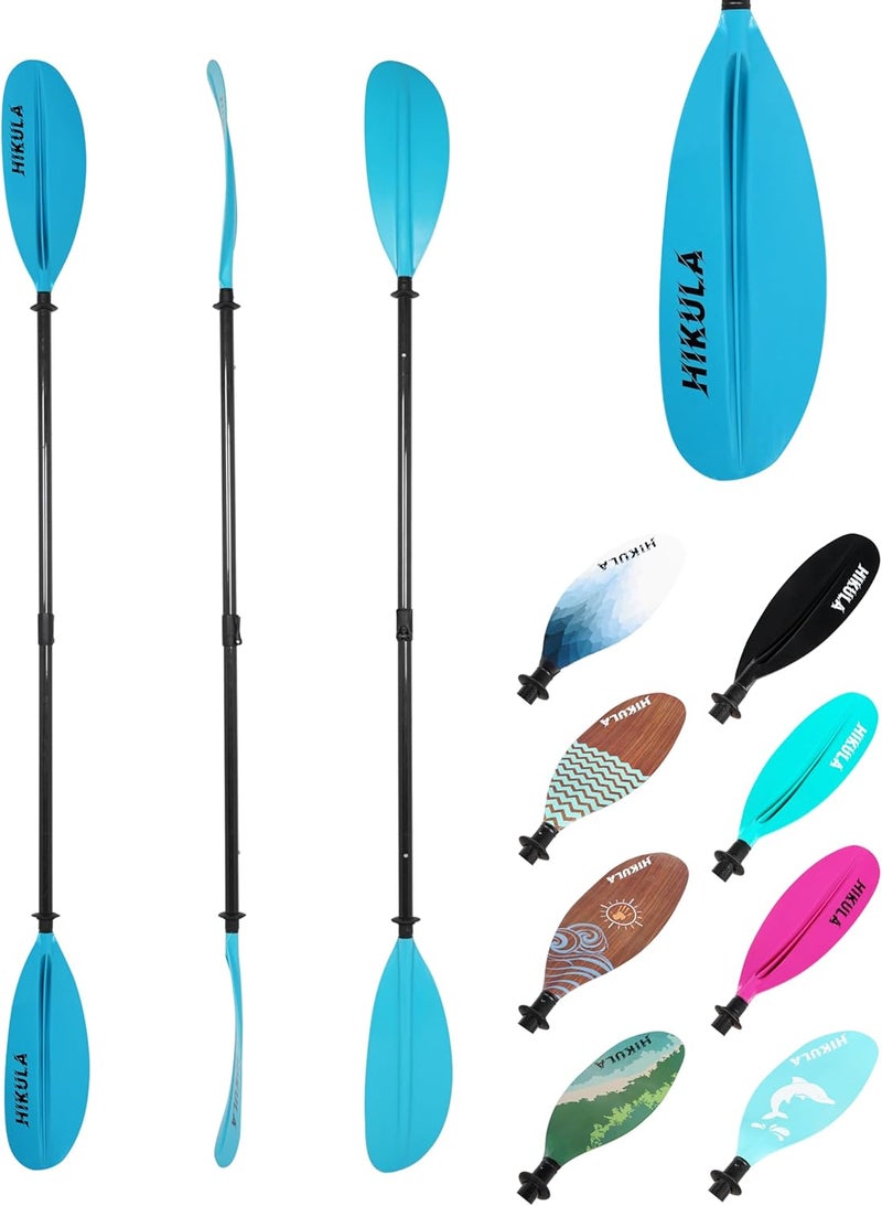 HIKULA Adjustable Carbon Fiber Shaft Kayak Paddle, Kayaking Oars with Reinforced Nylon Blade for Adults, 4 Piece, 86in/220cm to 90in/230cm - Image 1